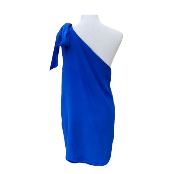 Olive Olivia One Shoulder Silk Cocktail Dress Size S - Picture 3 of 8